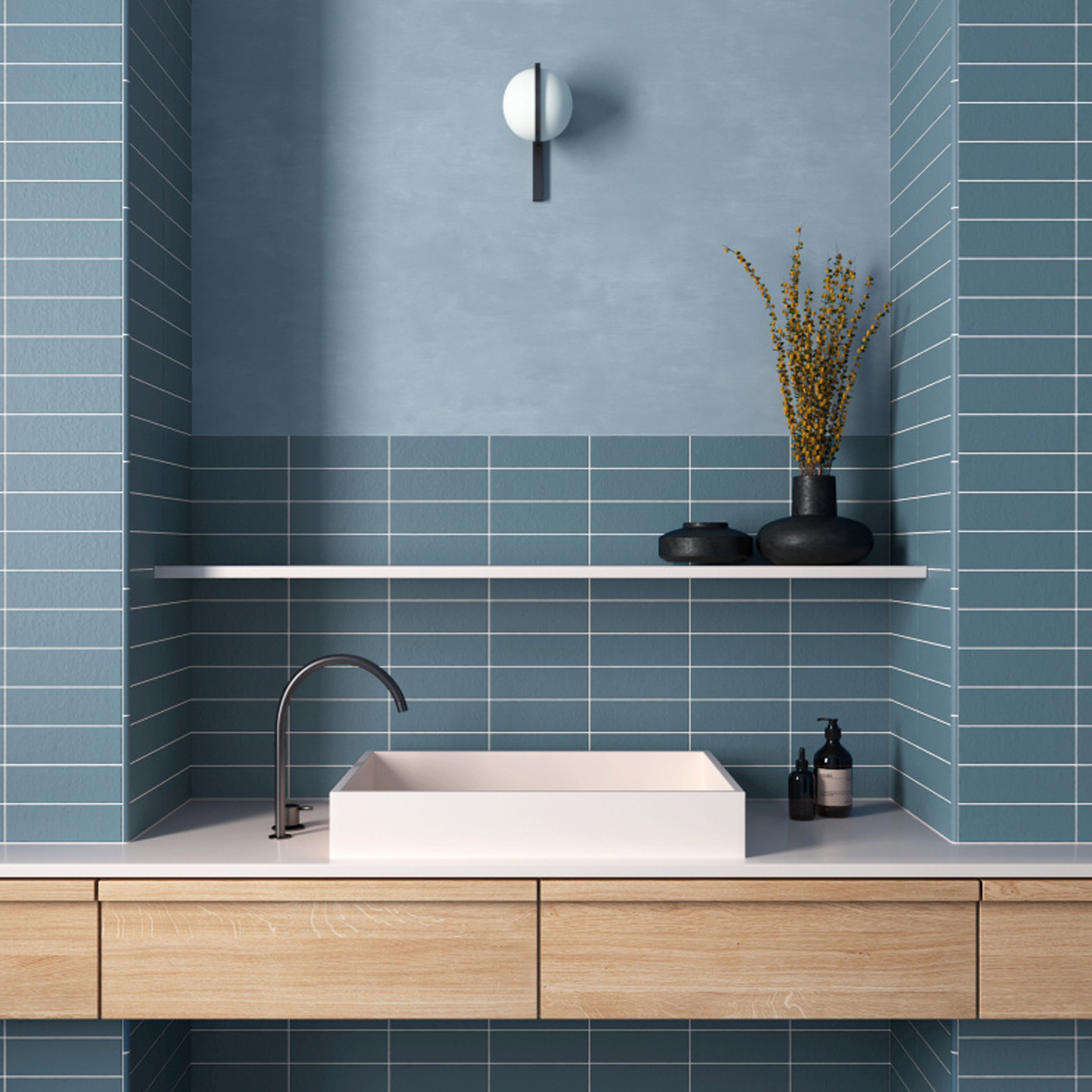 Equipe Ceramicas Kalma Deep Blue mat 6x18.6cm